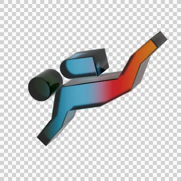 3D Gradient Scuba Diving symbol icons Stock Illustration