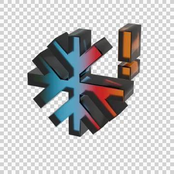 3D Gradient Severe Cold symbol icons Stock Illustration