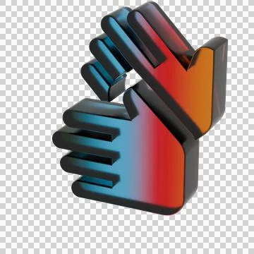 3D Gradient Sign Language symbol icons Stock Illustration