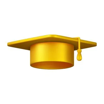 3d Graduation cap icon. Illustrazione stock