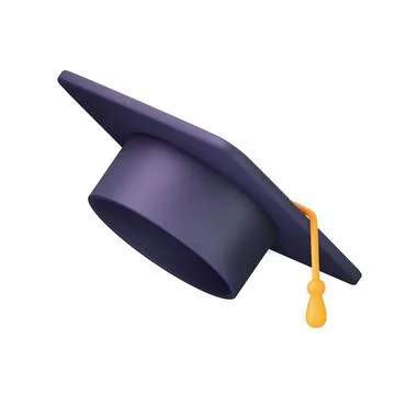 3d Graduation cap icon. 스톡 일러스트