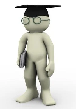 3d gradute Stock Illustration