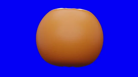 3D Grapefruit Fruit Looping Animation Rotating on Blue Screen, Realistic Pink Ci Stock Footage 344551216
