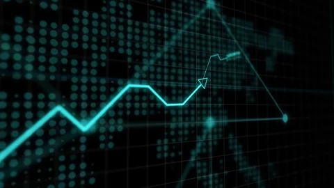 3D graph animation showing growth with a division line following the trend Stock Footage
