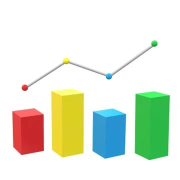 3d graph bar icon on white background. graph bar sign. Illustrazione stock
