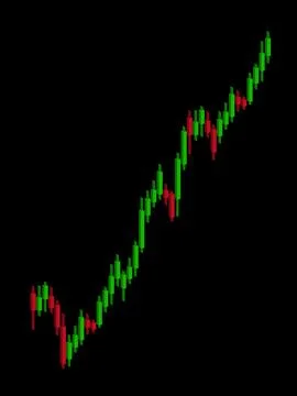 3d graph on black background. Chart. Rising prices for purchase and sale Stock Illustration