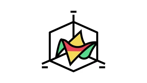 3d graph color icon animation Stock Footage 224974896