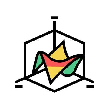 3d graph color icon vector illustration 스톡 일러스트