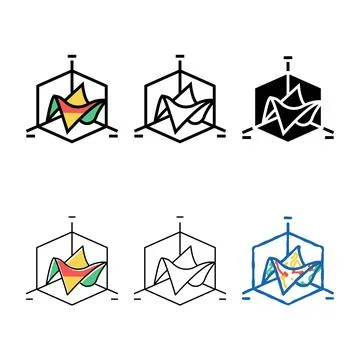 3d graph color icon vector concepts Stock Illustration