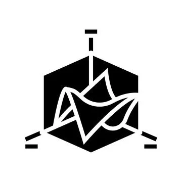 3d graph glyph icon vector illustration Stockillustratie