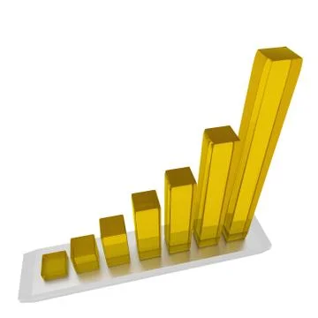 3d graph with the growing progress イラスト素材