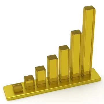 3d graph with the growing progress Stock Illustration