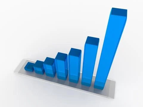 3d graph with the growing progress イラスト素材
