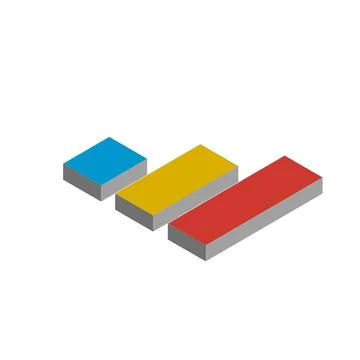 3D Graph Icon in trendy flat style. Chart bar symbol for your web site design Stock Illustration