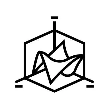 3d graph line icon vector illustration イラスト素材