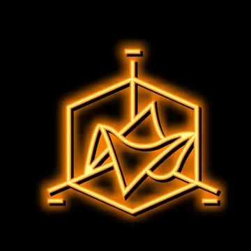 3d graph neon glow icon illustration 스톡 일러스트