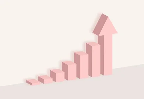 3d Graph stock stair step to success. Minimal design concept Stock Illustration
