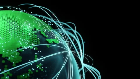 3D Graphic concept of earth from space with network connection lines around Stock Footage 256025198