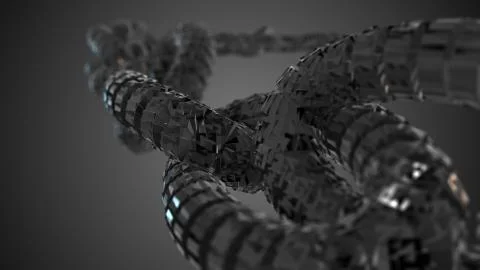 3D graphic Cryptocurrency secure global financial network blockchain crypto  Illustrazione stock