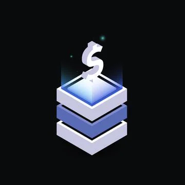 3D Graphic Currency Element, Decorative Shiny Dollar Sign Stock Illustration