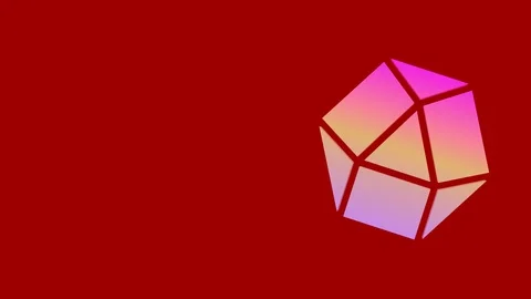 3D Graphic design on the right side that changes color as it rotates clockwise Stock Footage 115523686