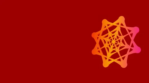 3D Graphic design on the right side that changes color as it rotates clockwise Stock Footage 115523742