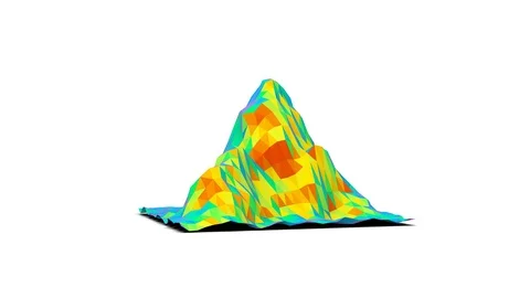 3D Graphic Mountain on White 3D Rendering Stock Footage 121685474