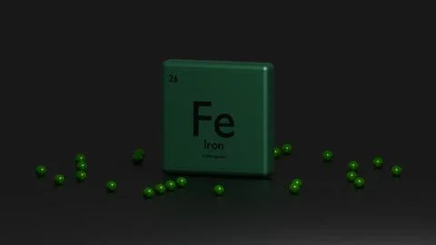 3d graphic representation chemical element science iron Иллюстрация