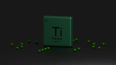 3d graphic representation chemical element science titanium Stock Illustration