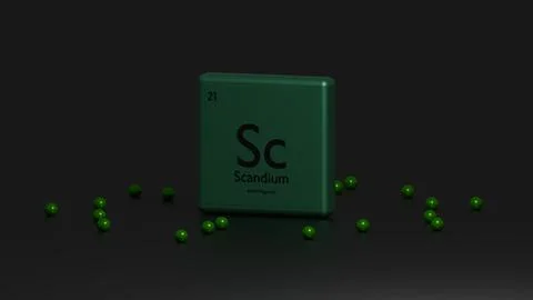 3d graphic representation chemical element science scandium Stock Illustration