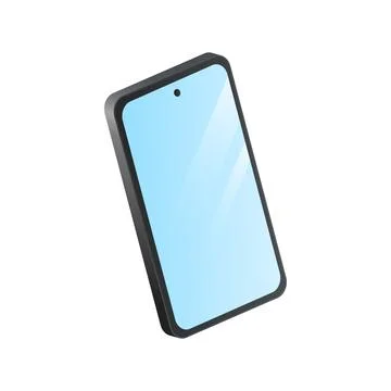 3d Graphic Smartphone on White Background Stock Illustration