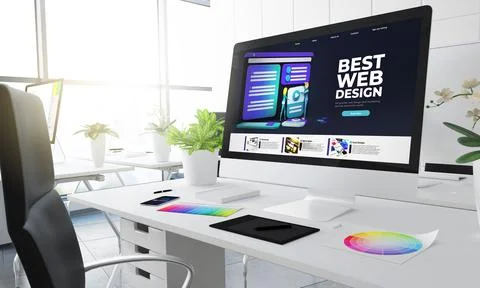 3d graphic web design studio 스톡 일러스트