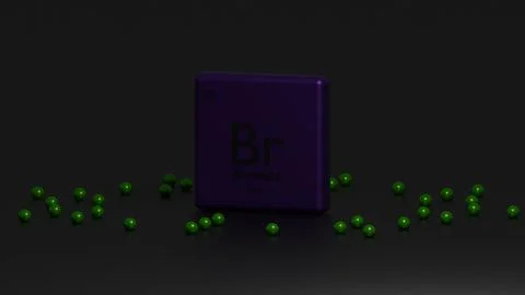 3d graphical representation of the chemical element of the bromine periodic Stock Illustration