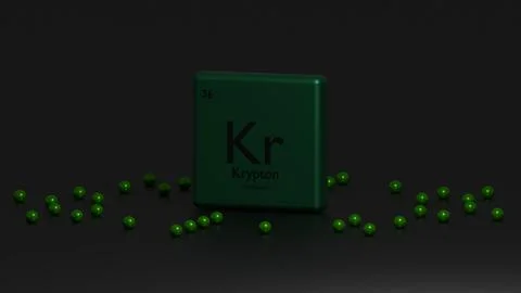 3d graphical representation of the chemical element of the krypton periodic Stock Illustration