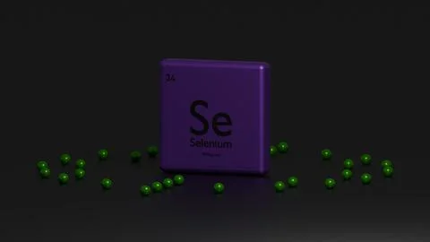 3d graphical representation of the chemical element of the selenium periodic Иллюстрация