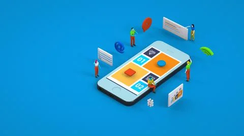 3D graphics, the concept of paying for an order via a smartphone. Mail, payment イラスト素材