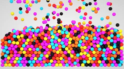 3D graphics, lots of small colored balls. Balls, bubbles, spheres. 스톡 일러스트