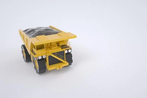 3D graphics, a model of a yellow loading KAMAZ. Construction equipment. Yellow Stock Illustration
