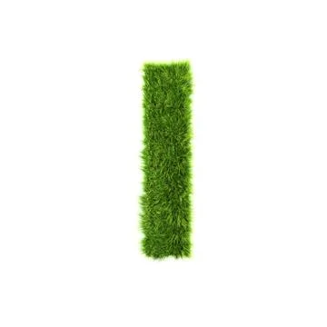 3d grass letter isolated on white background - I Stock Illustration