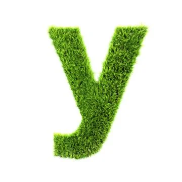 3d grass letter isolated on white background - y Stock Illustration