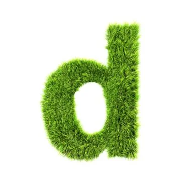 3d grass letter isolated on white background - d Illustrazione stock