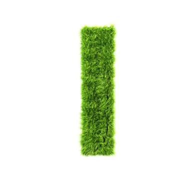 3d grass letter isolated on white background - l Stock Illustration