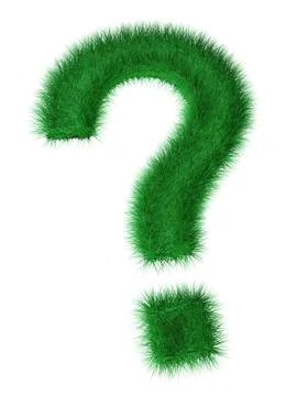 3d grass question mark Stock Illustration