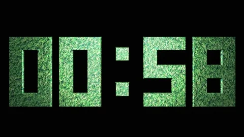 3D grass texture countdown timer (60 second) Stock Footage 154402816