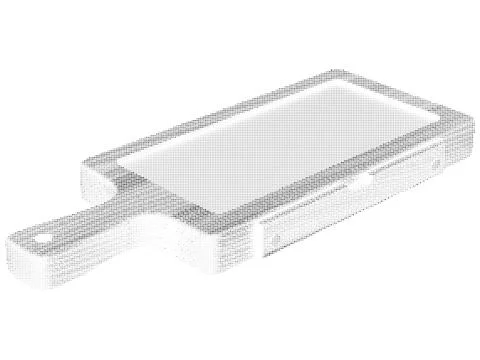 3d grater object made of black dots on white background. Stock Illustration