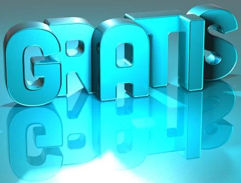 3d gratis blue text Stock Illustration