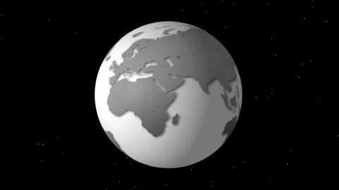 3d gray Earth rotating,4k Stock Footage 308476232