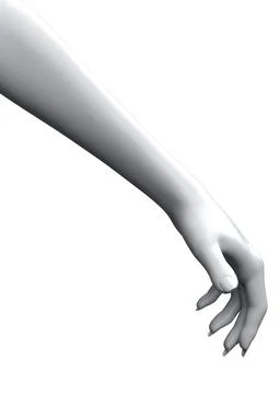 3D Gray female hand Ilustração Stock