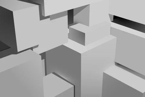 3D gray geometric cube background. Stock Illustration