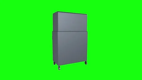 3D gray kitchen appliance on a green background Stock-Footage 285354787